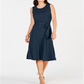 Vestido midi com cinto feminino Charter Club, azul, tamanho pequeno GG