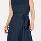 Vestido midi com cinto feminino Charter Club, azul, tamanho pequeno GG