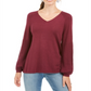 Suéter túnica feminino estilo &amp; co com manga bispo, roxo, tamanho pequeno P