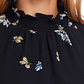 Vestido plissado com decote falso e botões românticos sem mangas Vince Camuto, tamanho 14, azul