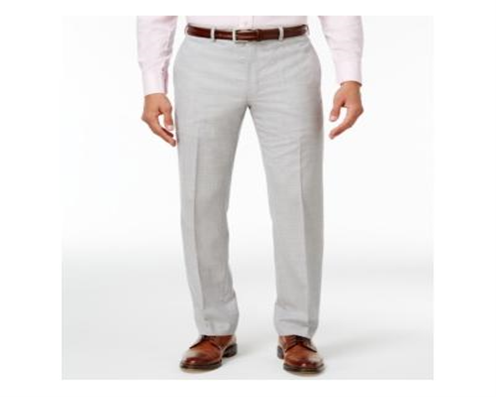 Calça social masculina Ralph Lauren Classic Fit Ultraflex Total Comfort em lã cinza, tamanho 42x30