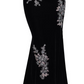 Vestido feminino Xscape de veludo com bordado floral, preto, tamanho 10