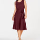 Vestido midi feminino Charter Club com amarração na cintura, tamanho grande, vermelho