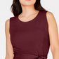 Vestido midi feminino Charter Club com amarração na cintura, tamanho grande, vermelho