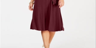 Vestido midi feminino Charter Club com amarração na cintura, tamanho grande, vermelho