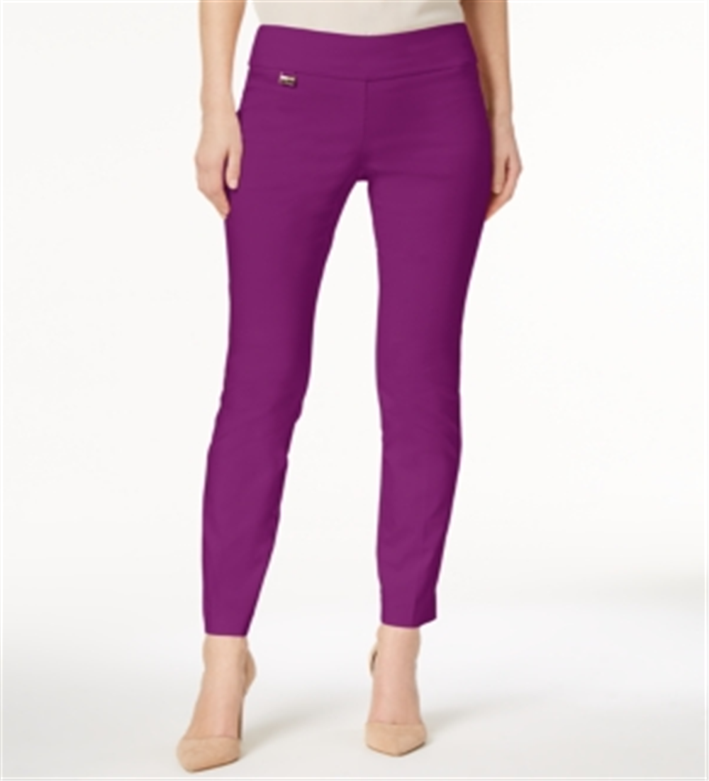 Calça skinny e curta Alfani feminina com controle de barriga, tamanho 0, pequena, fúcsia