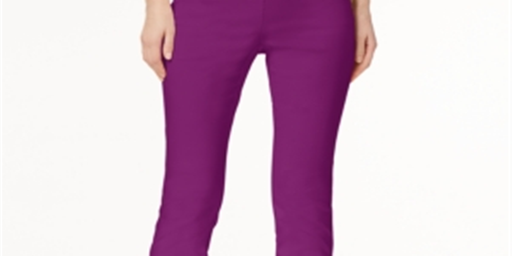 Calça skinny e curta Alfani feminina com controle de barriga, tamanho 0, pequena, fúcsia