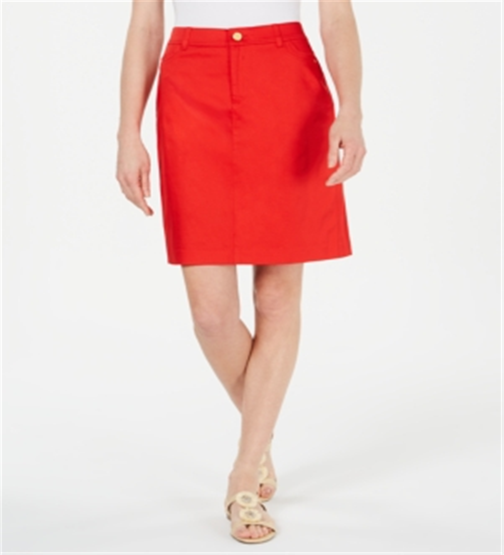 Charter Club Short Feminino Curto A Line Wear to Work Saia Vermelha Tamanho 16