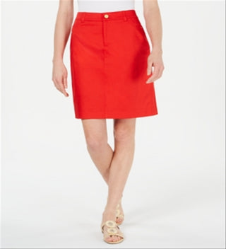 Charter Club Short Feminino Curto A Line Wear to Work Saia Vermelha Tamanho 16
