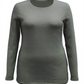 Blusa feminina manga longa estilo &amp; co verde tamanho pequeno