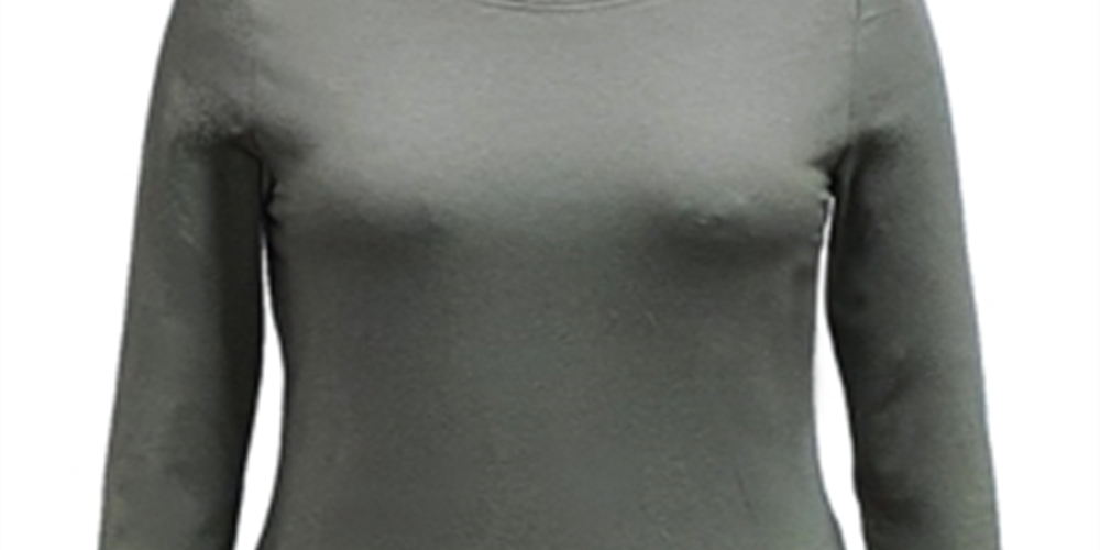 Blusa feminina manga longa estilo &amp; co verde tamanho pequeno