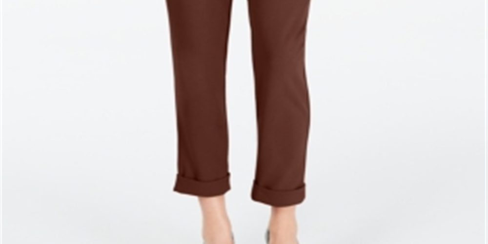 Calça feminina afunilada Paperbag da INC International Concepts, marrom, tamanho 14