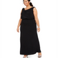 Vestido de festa longo, sem mangas, com decote canoa, preto, tamanho 18, da Adrianna Papell