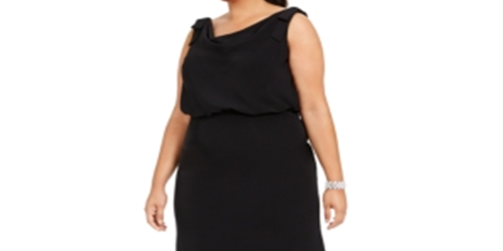 Vestido de festa longo, sem mangas, com decote canoa, preto, tamanho 18, da Adrianna Papell