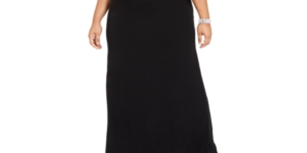 Vestido de festa longo, sem mangas, com decote canoa, preto, tamanho 18, da Adrianna Papell