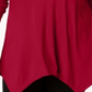 JM Collection Top feminino plus size com bainha em lenço, vermelho, tamanho 1X