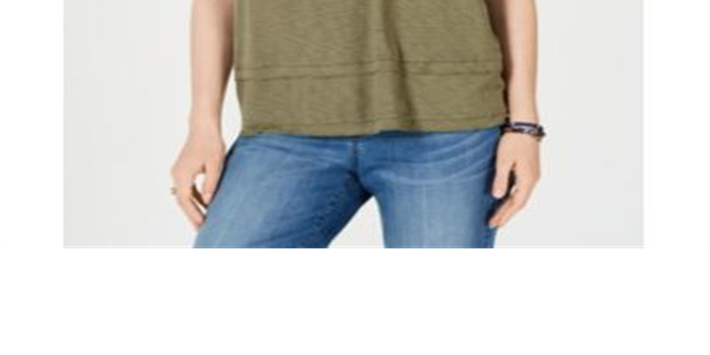 Blusa Flutter em Camadas Feminina Style &amp; Co Verde Tamanho P