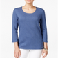 Karen Scott Blusa Feminina Gola Redonda Azul Tamanho XX-G