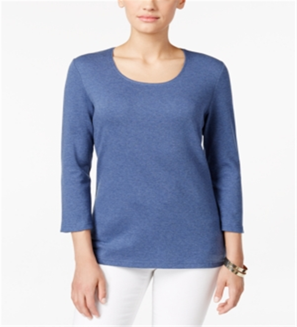 Karen Scott Blusa Feminina Gola Redonda Azul Tamanho XX-G