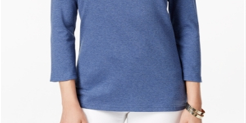 Karen Scott Blusa Feminina Gola Redonda Azul Tamanho XX-G