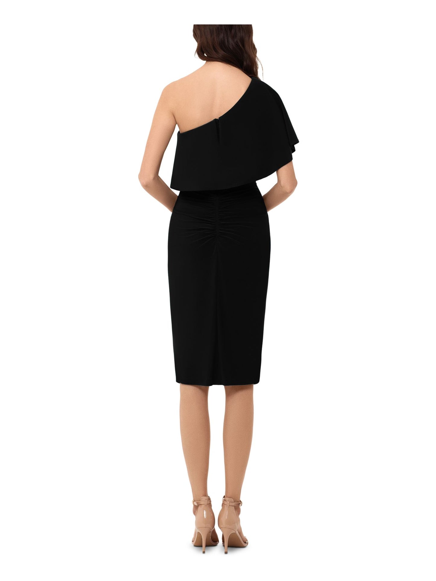 Vestido de noite feminino Xscape sem mangas na altura do joelho, preto, tamanho 6