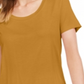 Camiseta feminina Maison Jules com decote redondo, amarela, tamanho extragrande
