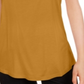 Camiseta feminina Maison Jules com decote redondo, amarela, tamanho extragrande