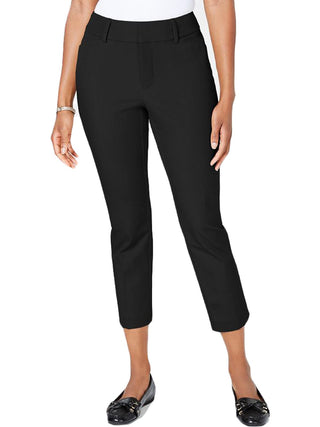Calça curta feminina Charter Club Newport Tummy Control preta tamanho 10 Petite