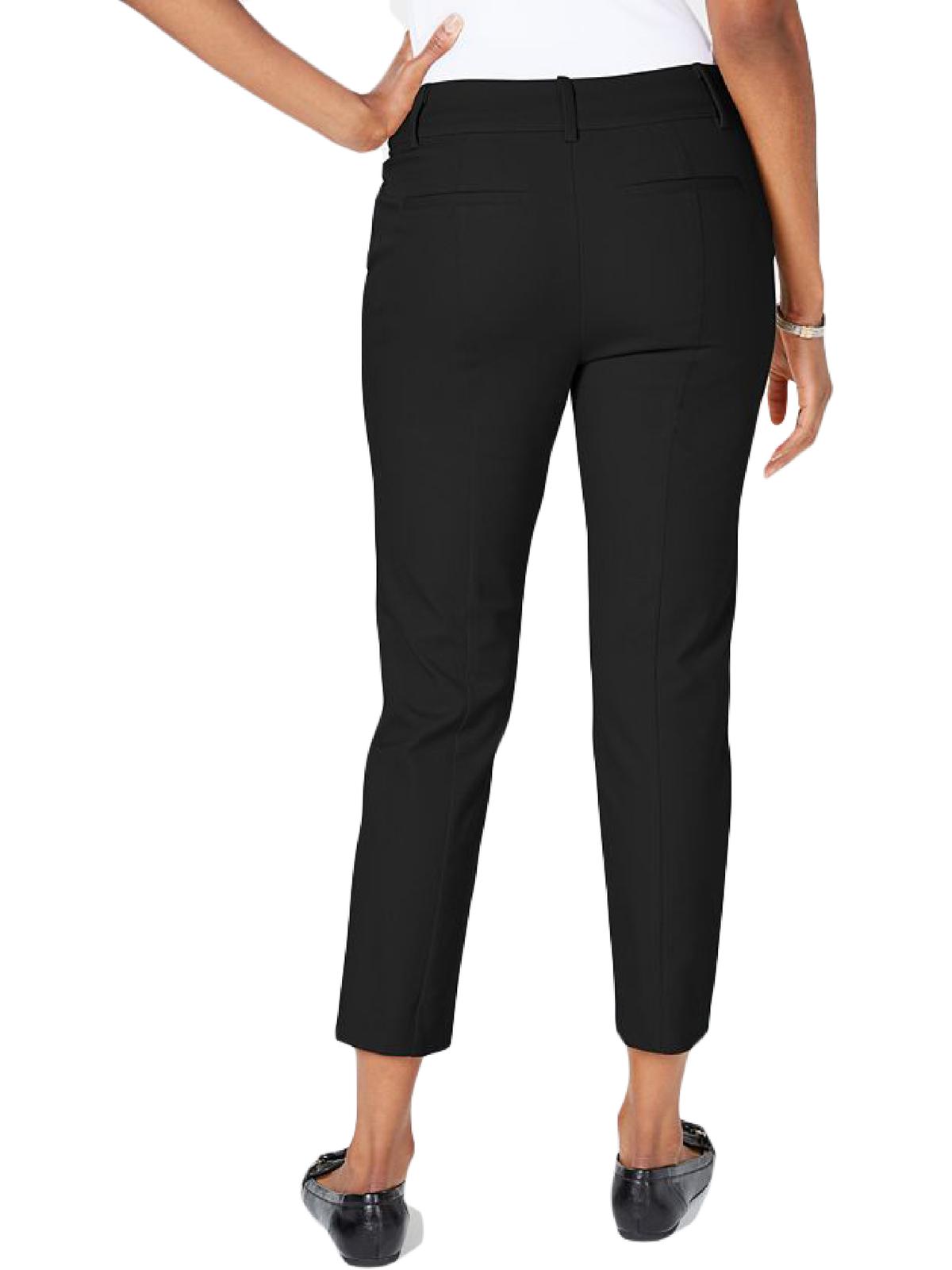 Calça curta feminina Charter Club Newport Tummy Control preta tamanho 10 Petite