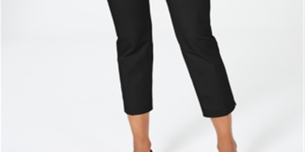 Calça curta feminina Charter Club Newport Tummy Control preta tamanho 10 Petite