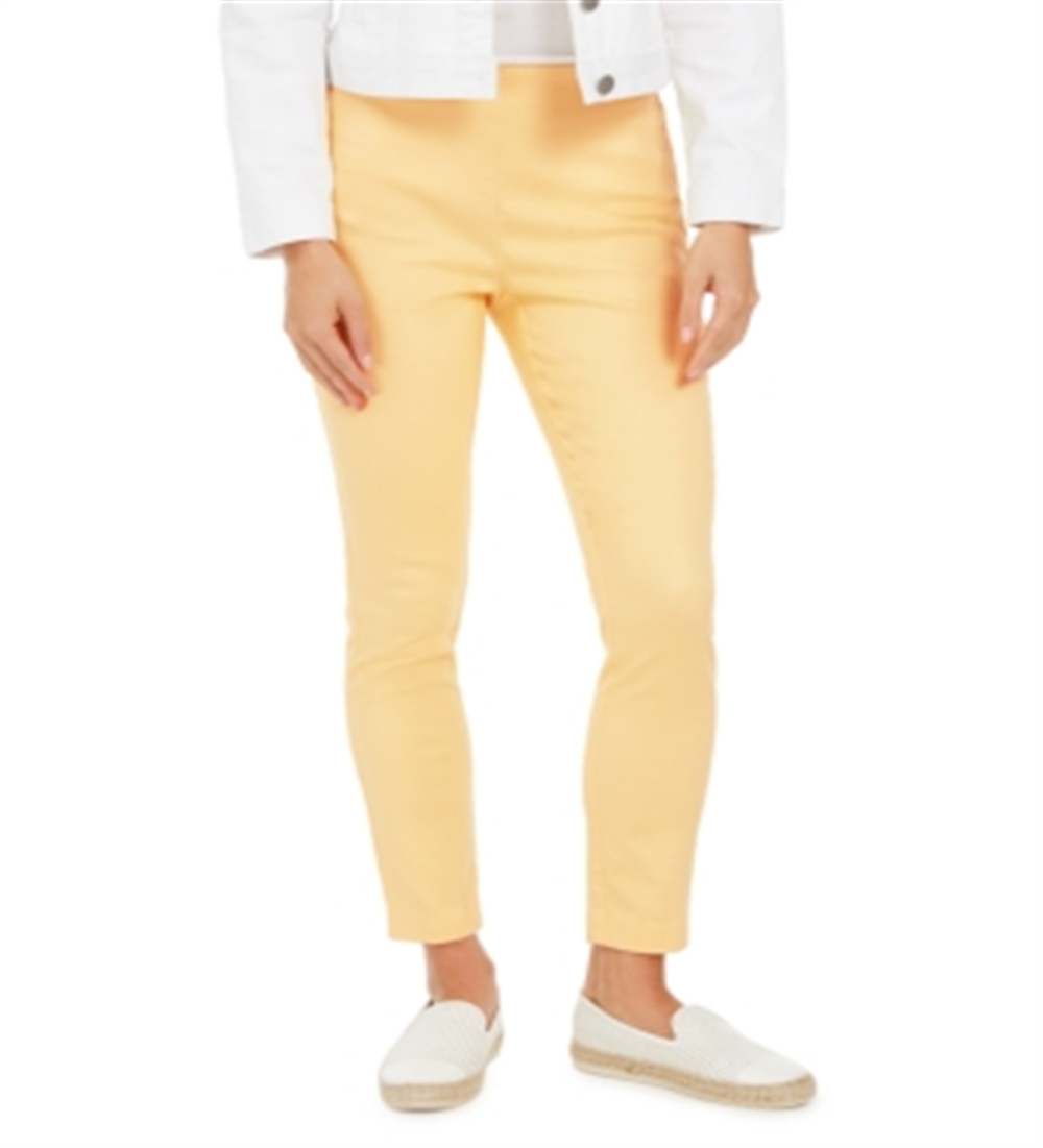 Calça curta feminina Charter Club Chelsea Twill Tummy Control, amarela, tamanho 6