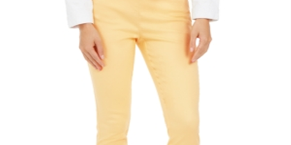 Calça curta feminina Charter Club Chelsea Twill Tummy Control, amarela, tamanho 6