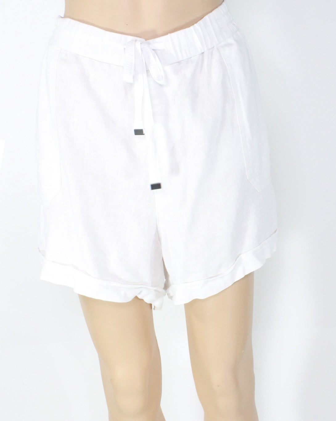 Shorts Feminino Style &amp; Co Cintura Média Com Cordão Branco Tamanho P