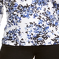 Blusa feminina Karen Scott com estampa floral abstrata, preta, tamanho X-S