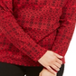 Karen Scott - Blusa feminina de gola alta estampada Fair Isle, vermelha, tamanho X-S