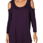 JM Collection Túnica Feminina Plus Size Roxa Ombro Frio Manga 3/4 Tamanho Grande