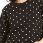 Moletom feminino Karen Scott Sport Dot Print, preto, tamanho X-G