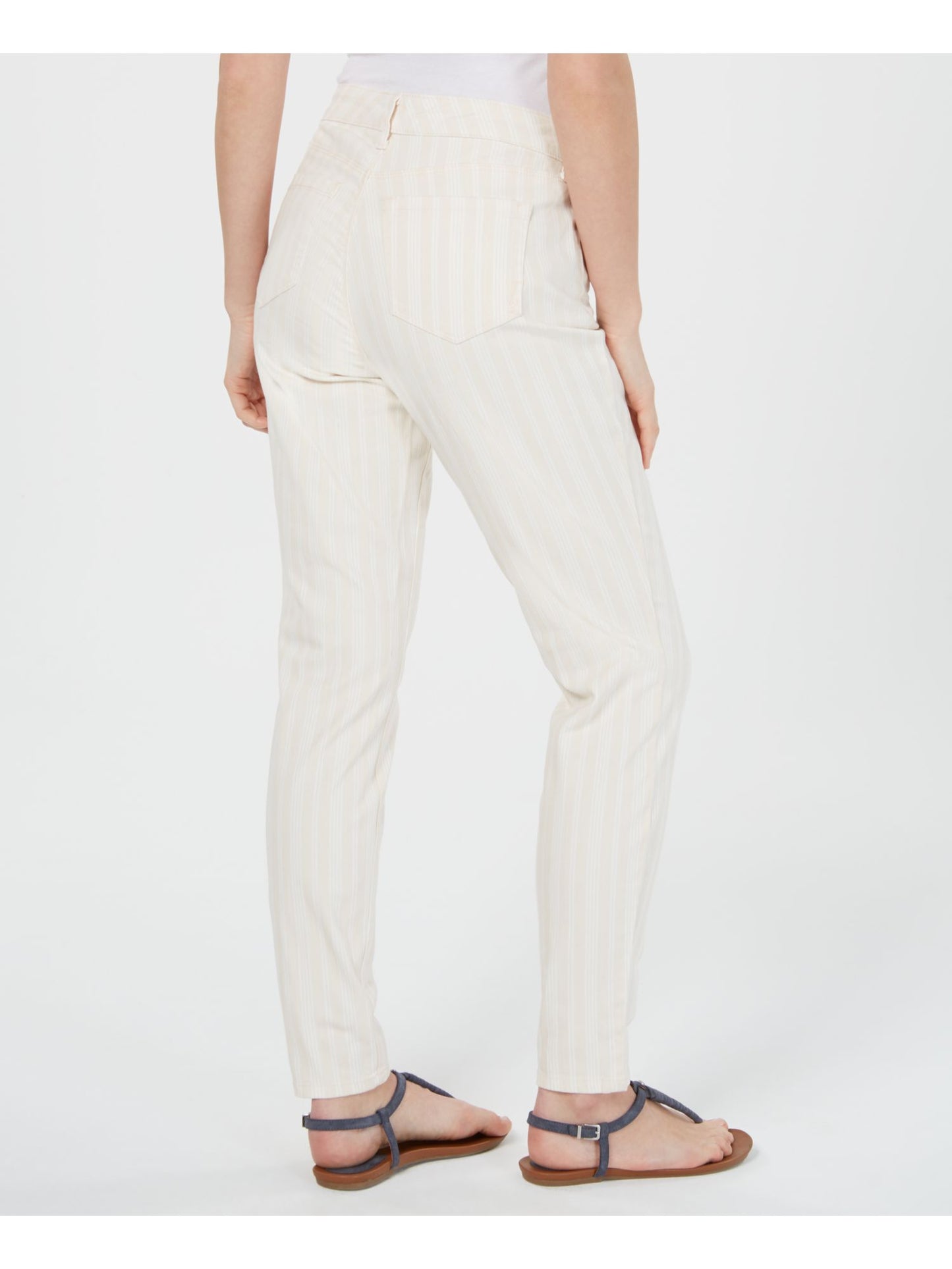 Calça listrada feminina Style &amp; Co, bege, tamanho 4