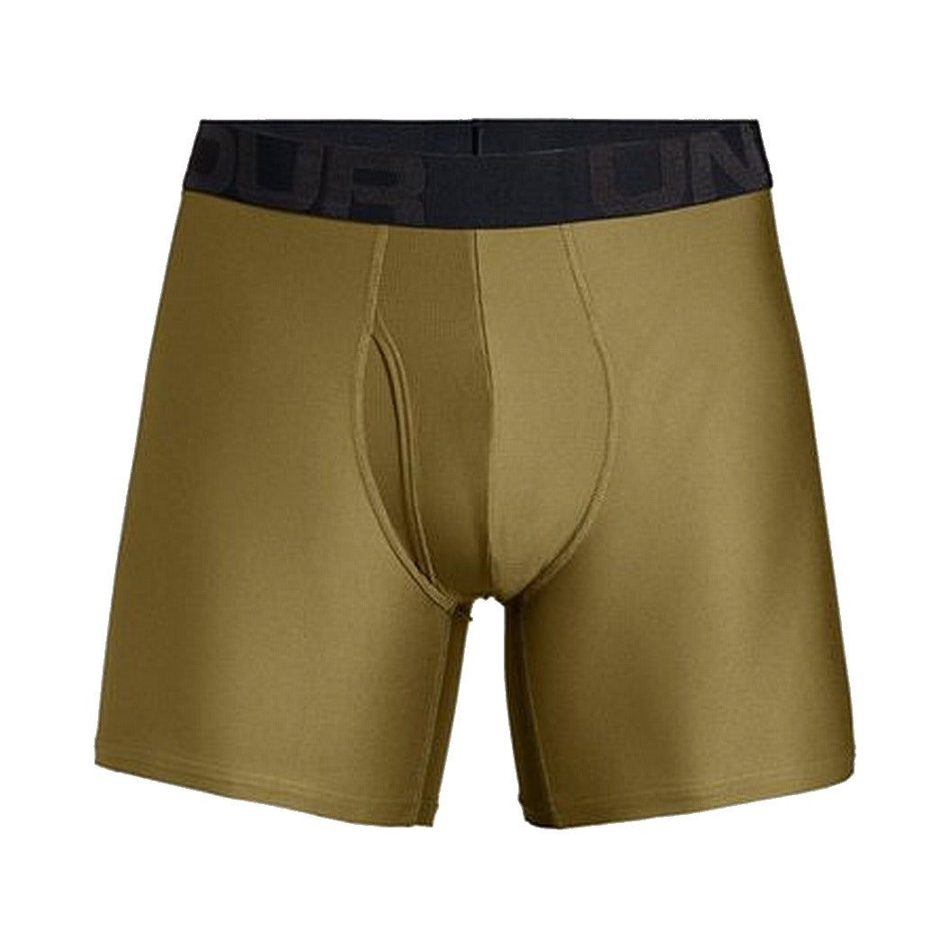 Under Armour Tech 6 Boxerjock Masculino, Pacote com 2, Verde, Tamanho P