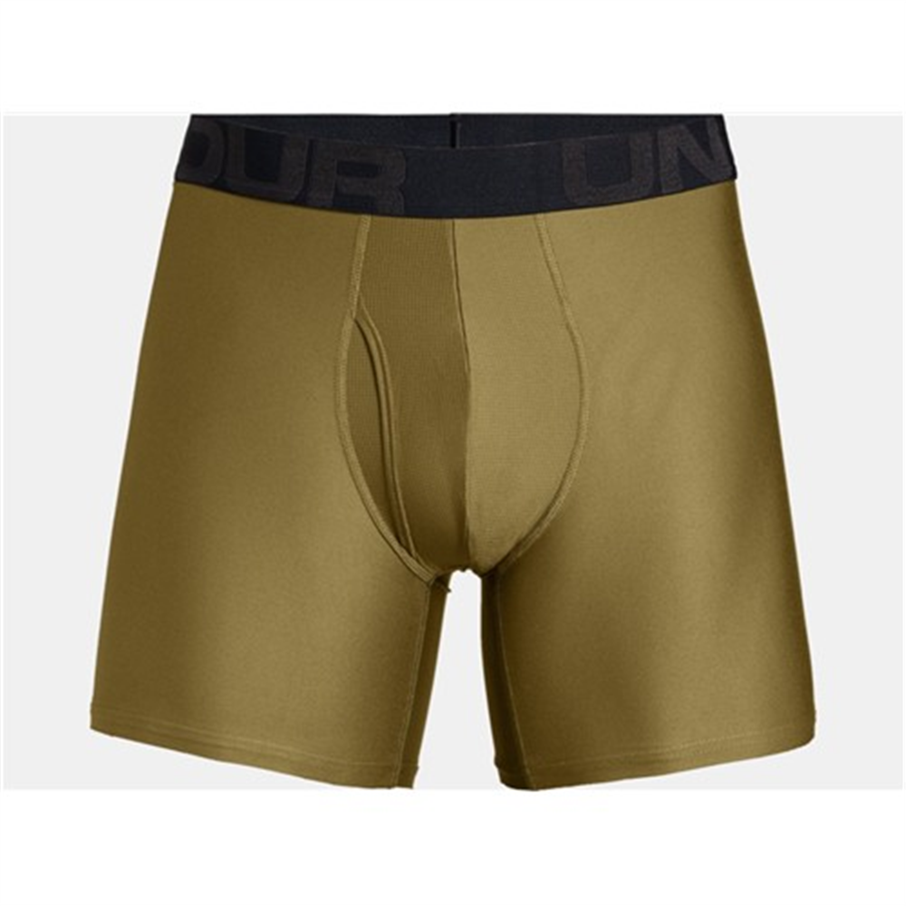 Under Armour Tech 6 Boxerjock Masculino, Pacote com 2, Verde, Tamanho P