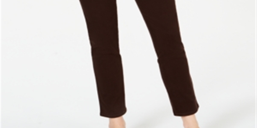 Jeans feminino slim com controle de barriga estilo &amp; co, marrom, tamanho 16 S