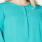 Blusa Henley plissada feminina JM Collection Plus, verde, tamanho 1X