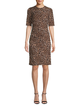 Vestido feminino Vince Camuto manga curta acima do joelho marrom tamanho 10