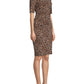 Vestido feminino Vince Camuto manga curta acima do joelho marrom tamanho 10