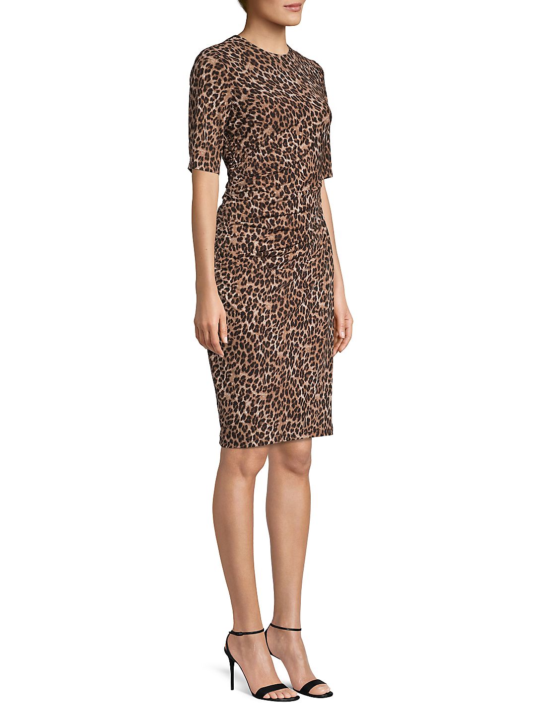Vestido feminino Vince Camuto manga curta acima do joelho marrom tamanho 10