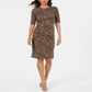 Vestido feminino Vince Camuto manga curta acima do joelho marrom tamanho 10