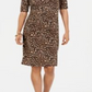 Vestido feminino Vince Camuto manga curta acima do joelho marrom tamanho 10