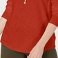Blusa feminina de manga comprida e gola redonda estilo &amp; co, laranja, tamanho grande