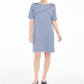 Vestido listrado feminino Karen Scott, azul, tamanho médio