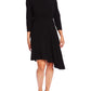 Vestido de coquetel assimétrico evasê feminino Vince Camuto, preto, tamanho 8